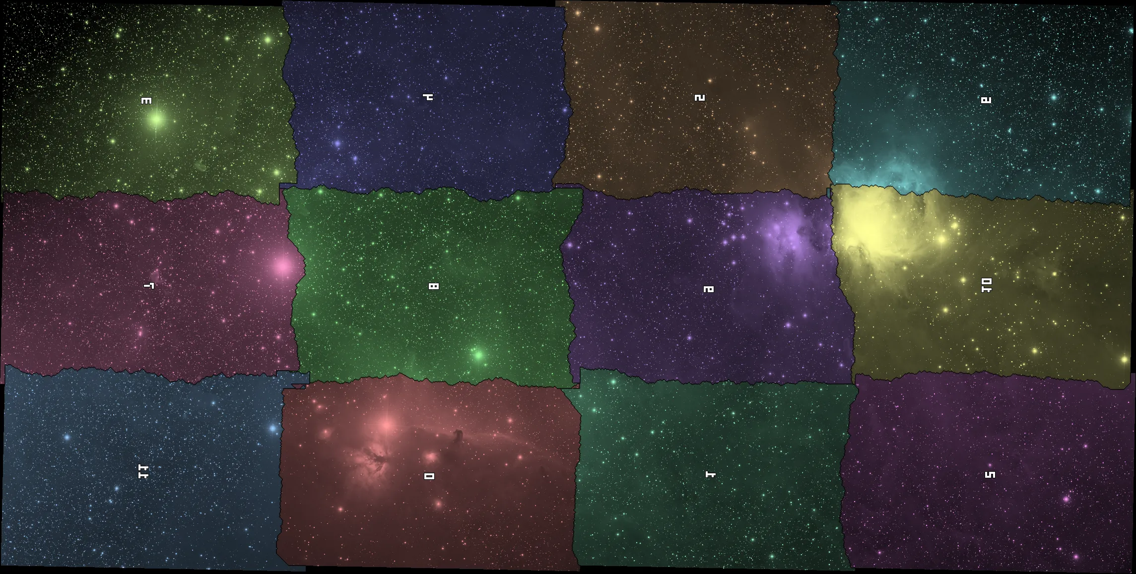Orion mosaic seam map produced by Mega Merge Mosaic